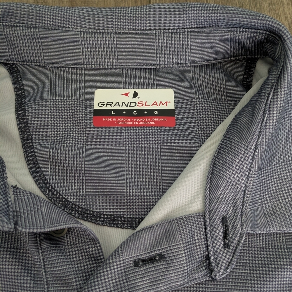 Grand Slam Men's Textured Gray Polo Shirt - Picture 4 of 7